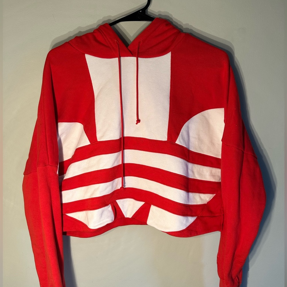 adicolor Big Trefoil Cropped Hoodie NWOT - Picture 2 of 8